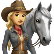 Cowgirl With grey horse sticker