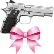 Gun with pink bow  sticker