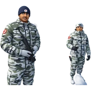 soldiers in snowy camouflage setting sticker