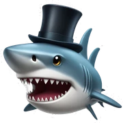 Shark with a top hat sticker