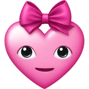 Pink heart with dark pink bow sticker