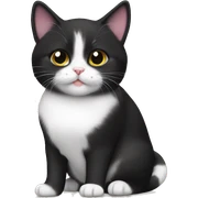 Black and white munchkin cat sticker