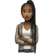 Black girl with box braids sticker
