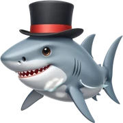 Shark with a top hat sticker