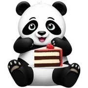 Panda eating cake sticker