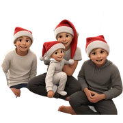 smiling boys in santa hats sticker