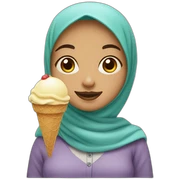 Hijab girl with ice cream sticker