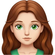 Girl with brown long hair and green eyes sticker
