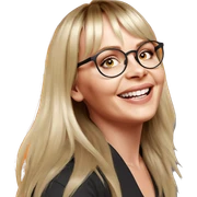 smiling girl with multicolored hair sticker