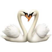 kissing swans  sticker