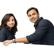 smiling girl with boy outdoors sticker