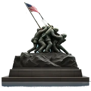realistic portrait of the Iwo Jima memorial at night  sticker