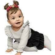 girl in skirt with jewelry sticker