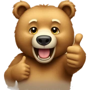 bear shows thumbs up sticker