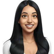 smiling girl with black hair sticker