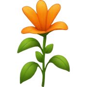 Orange flower sticker