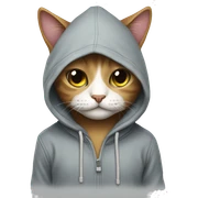 Cat wearing hoodie sticker