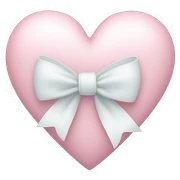 Pastel pink heart with white bow sticker