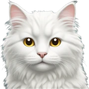 White fluffy cat sticker