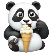 Panda eating ice cream sticker