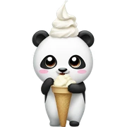 Panda eating ice cream sticker