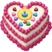 Birthday cake heart  sticker