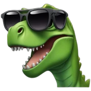 dinosaur with shades sticker