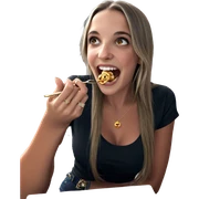 girl enjoying jewelry and food sticker