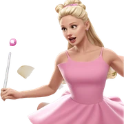 blonde girl in pink dress sticker