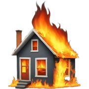 house on fire sticker