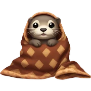otter cozy in blanket sticker