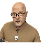 bald man with glasses and beard sticker