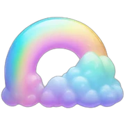 glossy Pastel iridescent rainbow crystal crescent sticker