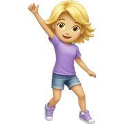 blonde kid dance with light purple t shirt  sticker