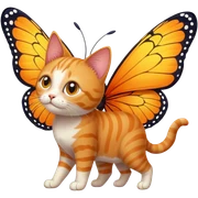 cat and the butterfly  sticker