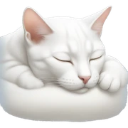 white cat sleeping sticker