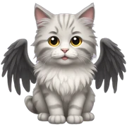 fluffy cat with wings sticker