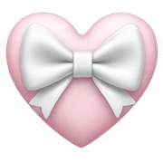 Pastel pink heart with white bow sticker