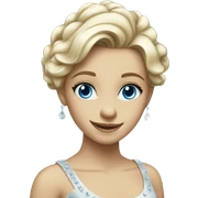 smiling girl in elegant dress she has blue eyes sticker