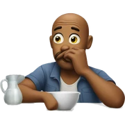 Smelly guy at kitchen table  sticker