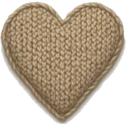 Knitted beige heart sticker