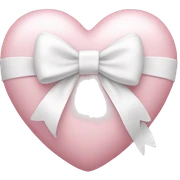 Pastel pink heart with white bow sticker