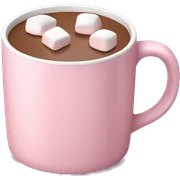 Light Pink mug of hot chocolate with marshmallows  sticker