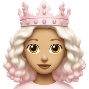 White and pastel pink crown sticker