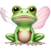 Light green Fairy frog with light pink wings sticker