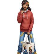 girl in denim with bag sticker