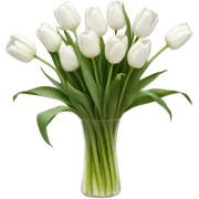 white tulip bouquet  sticker