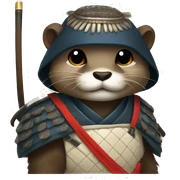 Otter samurai sticker