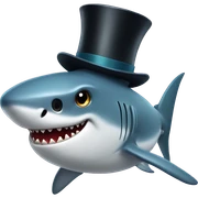 Shark with a top hat sticker