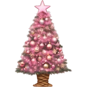 Christmas tree pink aesthetic and decorated sticker